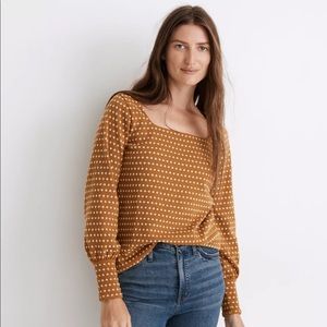 Madewell Floral Jacquard Square-Neck Top